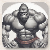 Dessous-de-verre Dessin d'art pop de Gorilla Bodybuilder (Devant)