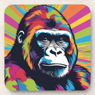 Dessous-de-verre Dessin de dessin de peinture Gorilla Pop