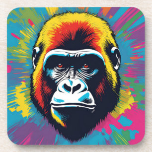 Dessous-de-verre Dessin de dessin de peinture Gorilla Pop
