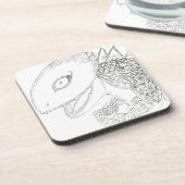 Dessous-de-verre dessin de monstre lézard (Côté gauche)