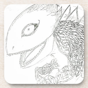 Dessous-de-verre dessin de monstre lézard