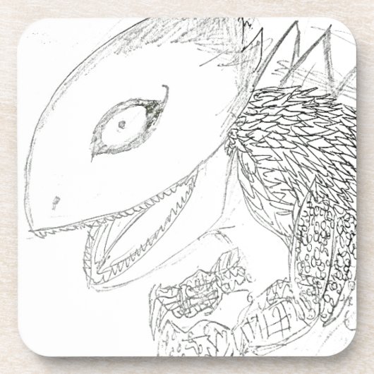Dessous-de-verre dessin de monstre lézard (Devant)