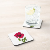 Dessous-de-verre Dessin de pavot rouge (Côté Droit)