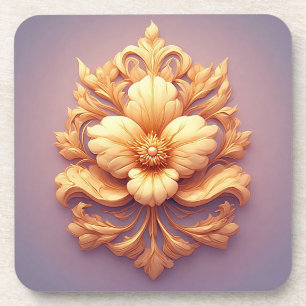 Dessous-de-verre Dessin de relief floral élégant avec des détails o