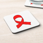 Dessous-de-verre Dessin de ruban rouge (Côté gauche)