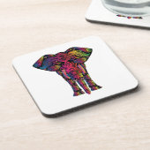 Dessous-de-verre Dessin d'éléphant coloré (Côté gauche)