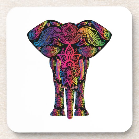 Dessous-de-verre Dessin d'éléphant coloré (Devant)