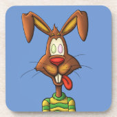 Dessous-de-verre dessin drôle fou de bande dessinée de lapin de (Devant)