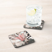 Dessous-de-verre Dessin d'une branche de magnolia rose (Côté Droit)