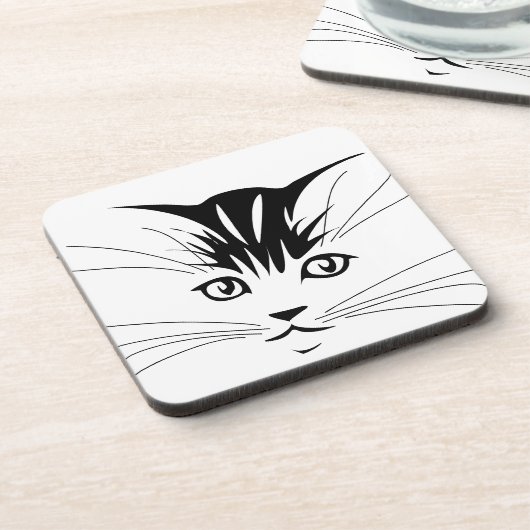 Dessous-de-verre Dessin face de chat (Côté gauche)