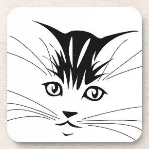Dessous-de-verre Dessin face de chat