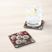 Dessous-de-verre Dessin floral orné de gemmes complexes (Côté Droit)