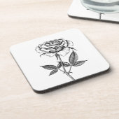 Dessous-de-verre dessin rose (Côté gauche)