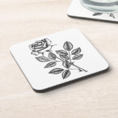 Dessous-de-verre dessin rose 2 (Côté gauche)