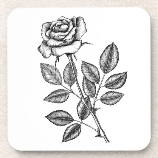 Dessous-de-verre dessin rose 2 (Devant)
