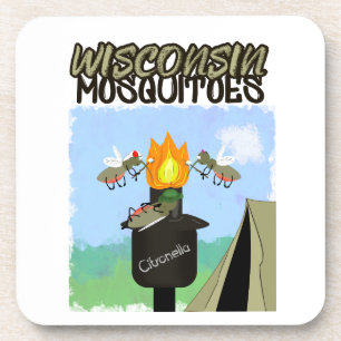 Dessous-de-verre Dessins animés de moustiques du Wisconsin - Campin