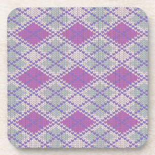 DESSOUS-DE-VERRE DESSOUS DE PLAT EN PLASTIQUE DUR TRICOTÉ ARGYLE LI