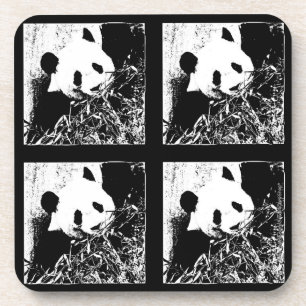 Dessous-de-verre Dessous de verre, Set 6, Panda géant noir & blanc