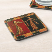 Dessous-de-verre Détail d'un coffre de mariage dépeignant un (Côté gauche)