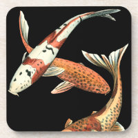 Deux Japonais Koi Goldfish sur un Arrière - plan n