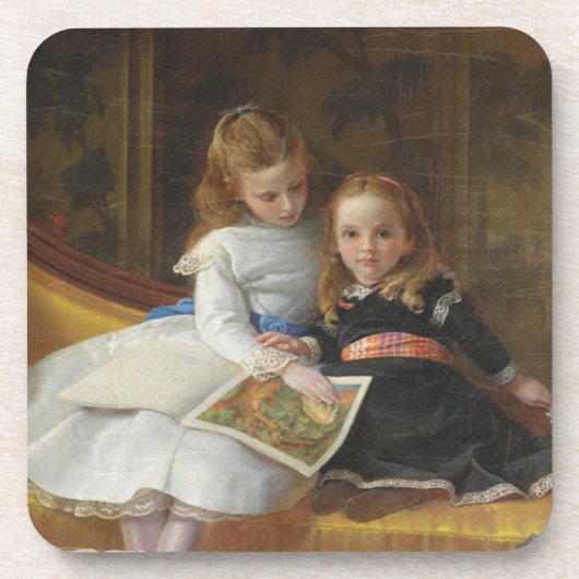 Dessous-de-verre Deux Jeunes Filles Victoriennes En Perte (Devant)