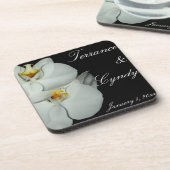 Dessous-de-verre Deux Orchidées Blanches Mariage personnel (Côté gauche)