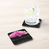 Dessous-de-verre Deux Roses roses Mariage personnel (Côté Droit)