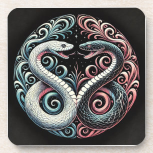 Dessous-de-verre Deux serpents stylisés