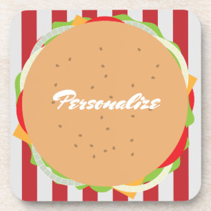 Dessous de verre d'hamburger d'amusement