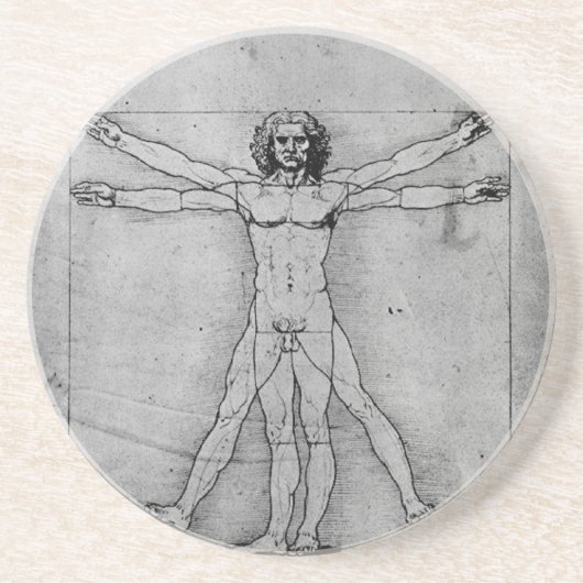 Dessous de verre d'homme de Vitruvian (Devant)