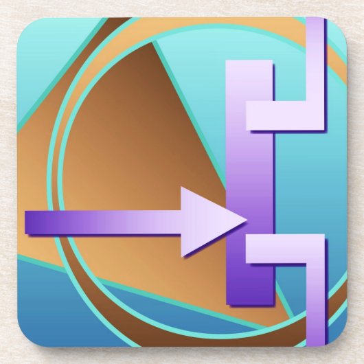 Dessous-de-verre "Diagramme de circuit" imprimé art numérique, turq (Devant)