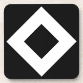 Dessous-de-verre Diamant noir, bordure blanche en gras (Devant)