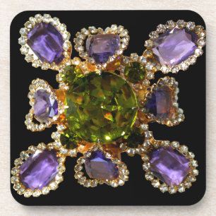 Dessous-de-verre Diamants d'améthyste violet Emeralds bijoux
