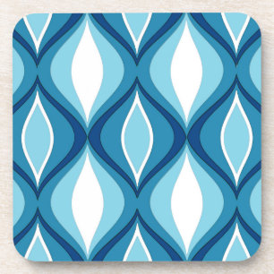 Dessous-de-verre Diamants Modernes Du Milieu Du Siècle, Blues Denim