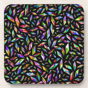 Dessous-de-verre Diamants multicolores abstraits modernes sur fond