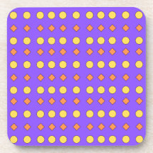 Diamants orange et cercles jaunes sur fond violet
