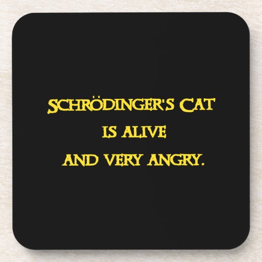 Dessous-de-verre Dilemme Quantique Drôle - Le Chat de Schrödinger e (Devant)