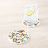 Dessous de verre d'illustration antique de papillo (Côté)