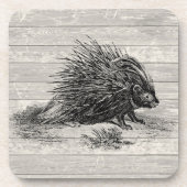 Dessous de verre d'illustration Porcupine vintage (Devant)