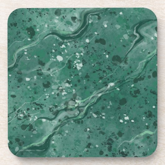 Dessous de verre d'impression en marbre vert ensem (Devant)