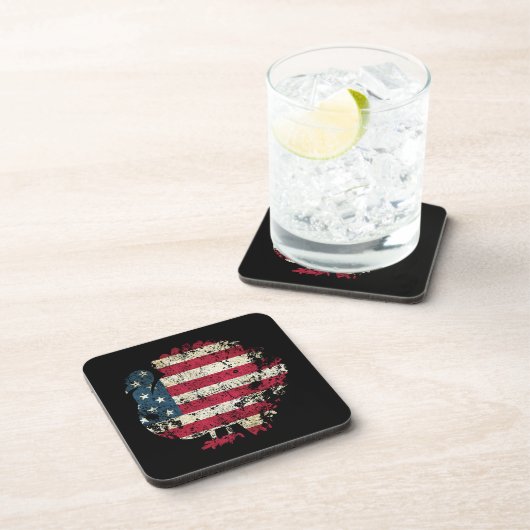 Dessous-de-verre Dinde de Thanksgiving avec drapeau américain (Côté Droit)