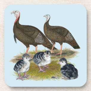Dessous-de-verre Dindes Famille Sauvage de l'Est