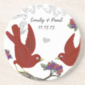 Dessous de verre d'Inséparables Vintages rouges et (Devant)