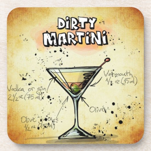 Dessous-de-verre Dirty Martini Bartender Drink Recette (Devant)