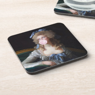 Dessous-de-verre Discrète au bubble gum rose