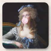 Dessous-de-verre Discrète au bubble gum rose (Devant)