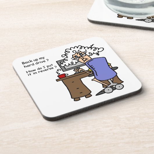 Dessous-de-verre Disque Dur Sauvegarde Humoristique (Côté gauche)