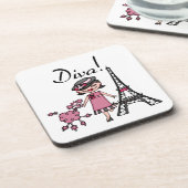 Dessous-de-verre Diva de cheveux noirs (Côté gauche)