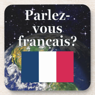 Dessous-de-verre Do you speak french ? Flag & Earth