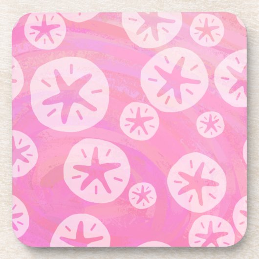 Dessous-de-verre Dollar de sable blanc et rose (Devant)